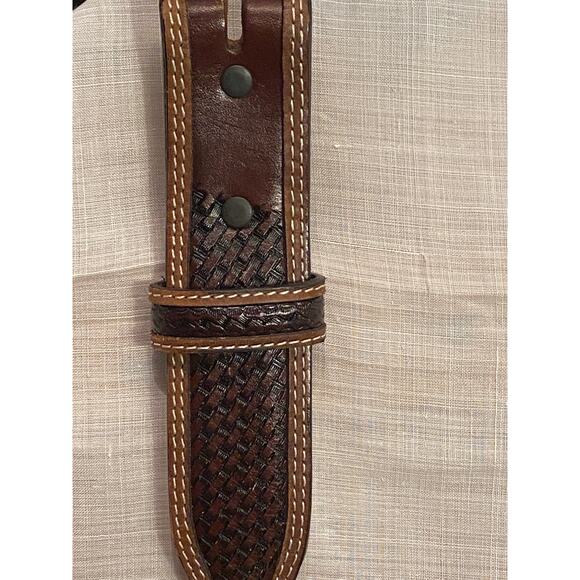 Ranger Belt Co Western/Cowboy Leather Belt Sz 34 Genuine Handtooled Leather - Picture 3 of 10